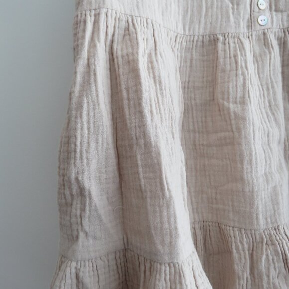 URBAN OUTFITTERS Gauzy 100% Cotton Tiered Tank Dress in Cream Coastal Boho XS - Picture 8 of 15